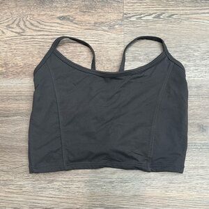 Alphalete Ultrasoft Camisole Charcoal Gray Crop Tank Twist Back Small